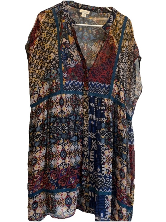 Sundance Dresses & Skirts - Sundance Trephina Sheer Patchwork Dress Crochet Trim Boho Petite XL
